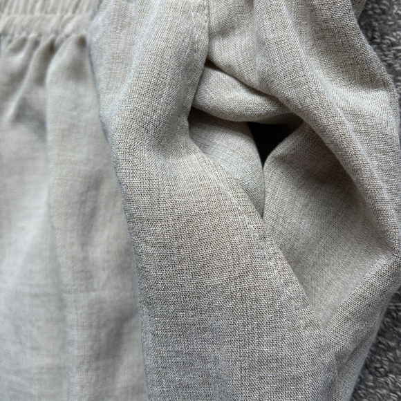 Fridaze Linen Pants Redefined Linen Beige Elastic Waist Women’s Wide Leg | Sz 0X - Picture 7 of 16